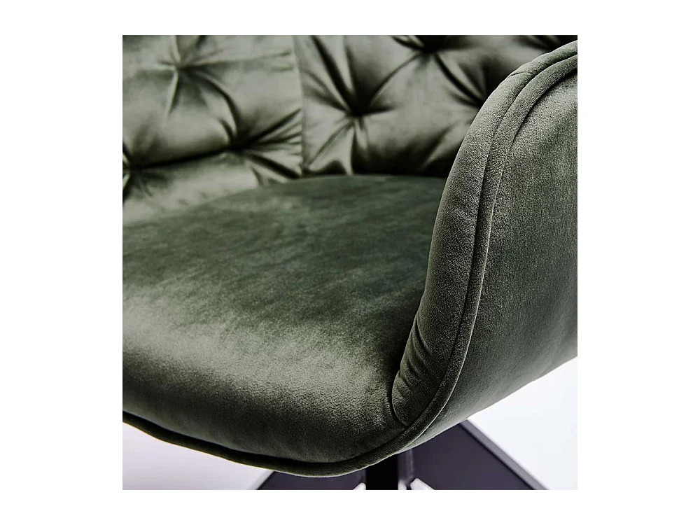 Drehbarer Armlehner in Dunkelgrün Samt modern
