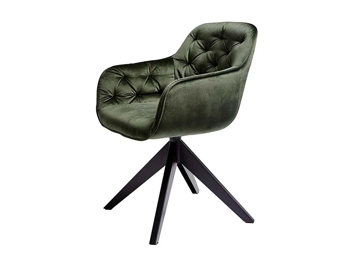 Drehbarer Armlehner in Dunkelgrün Samt modern