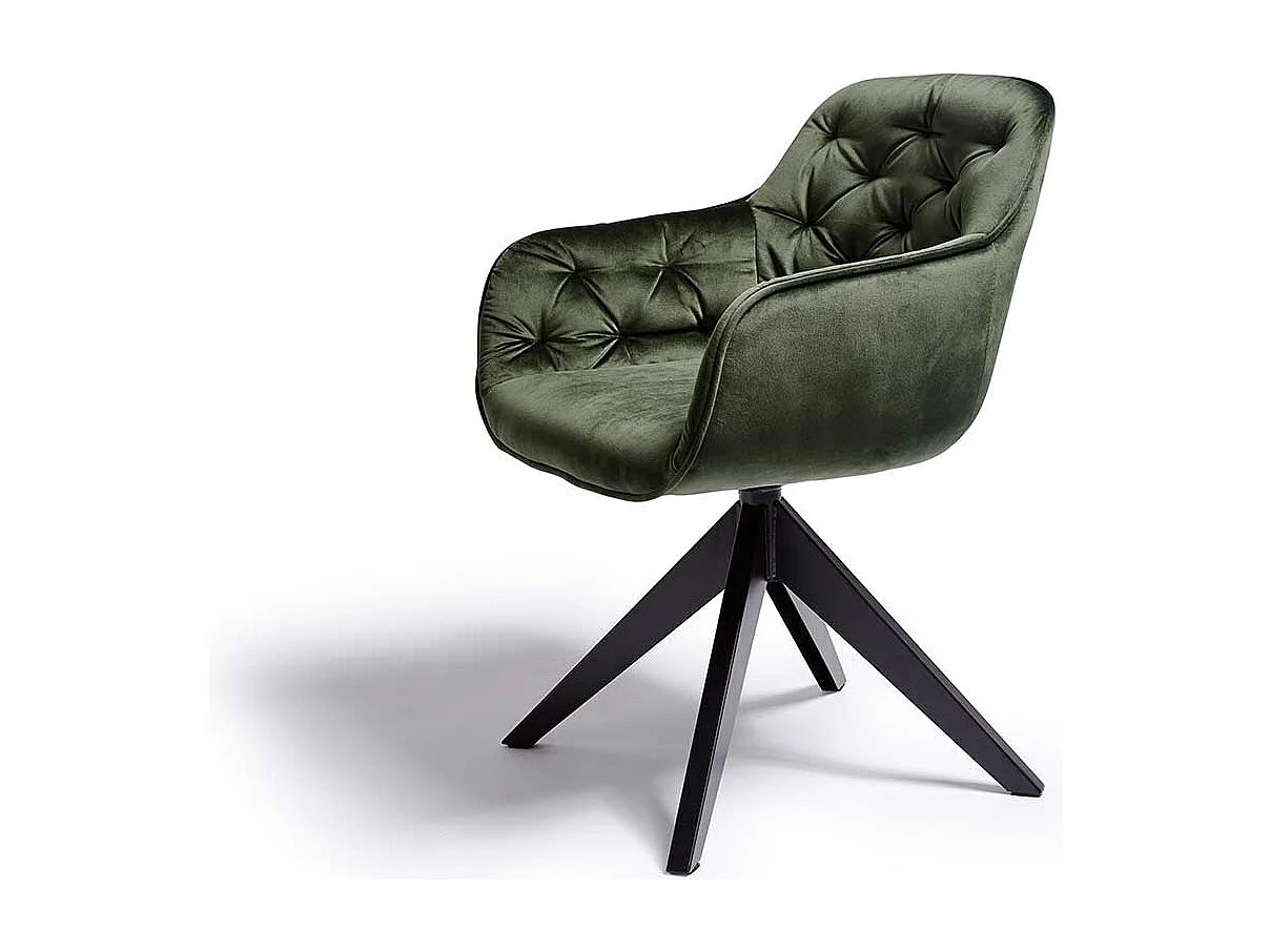 Drehbarer Armlehner in Dunkelgrün Samt modern