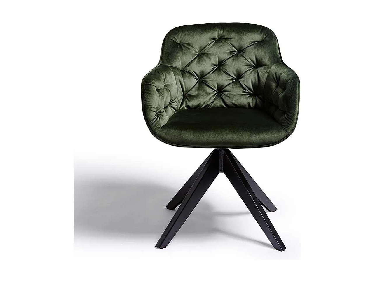 Drehbarer Armlehner in Dunkelgrün Samt modern