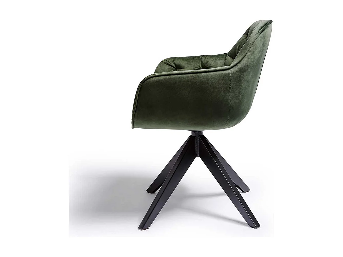 Drehbarer Armlehner in Dunkelgrün Samt modern