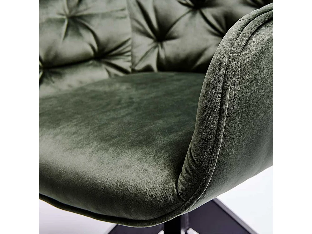 Drehbarer Armlehner in Dunkelgrün Samt modern