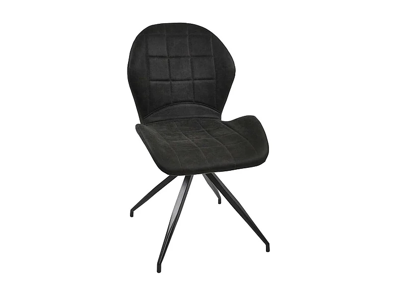 Esszimmerstühle in Dunkelgrau Microfaser Gestell aus Metall (2er Set)