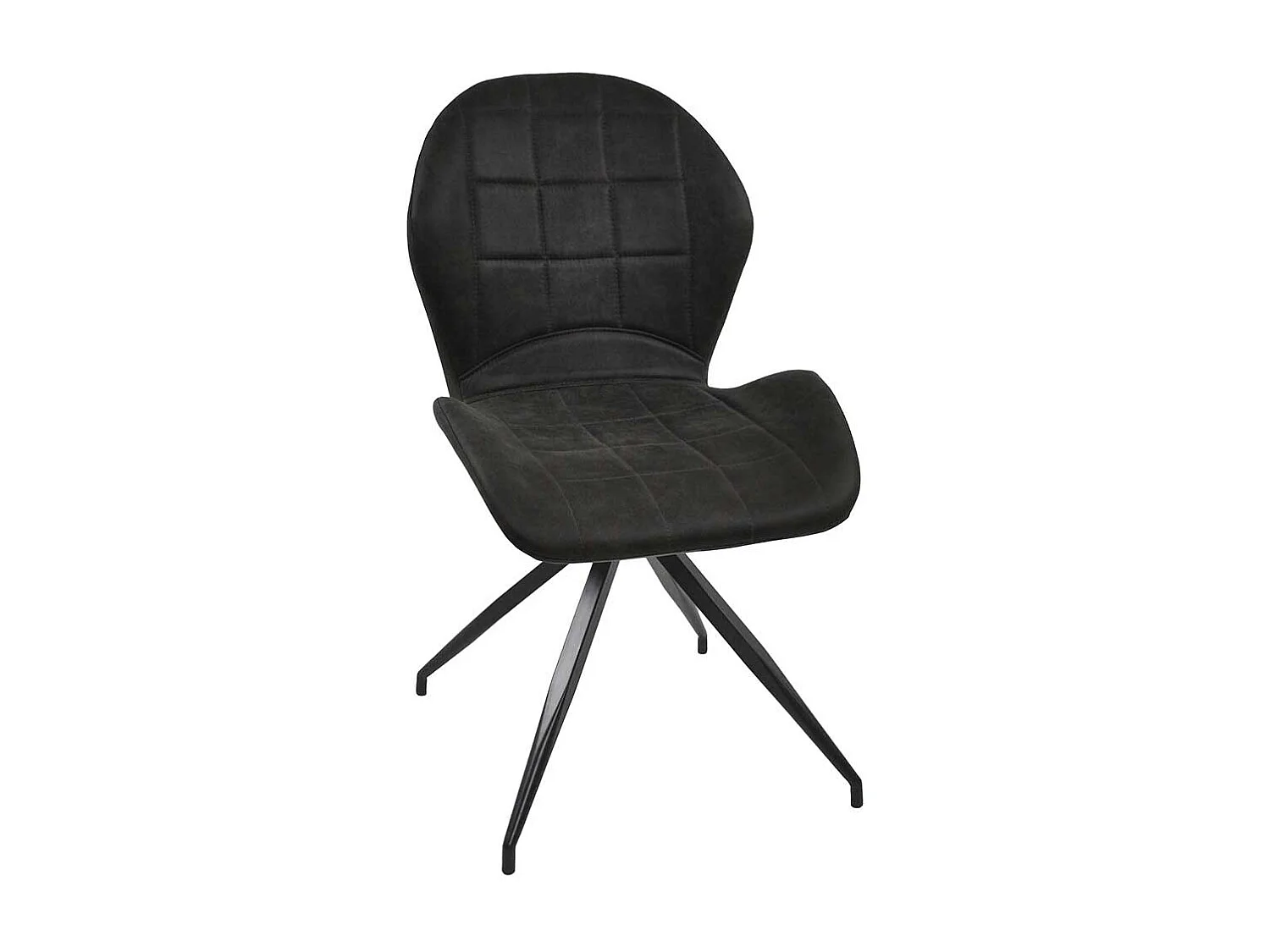 Esszimmerstühle in Dunkelgrau Microfaser Gestell aus Metall (2er Set)