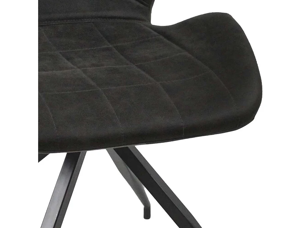 Esszimmerstühle in Dunkelgrau Microfaser Gestell aus Metall (2er Set)