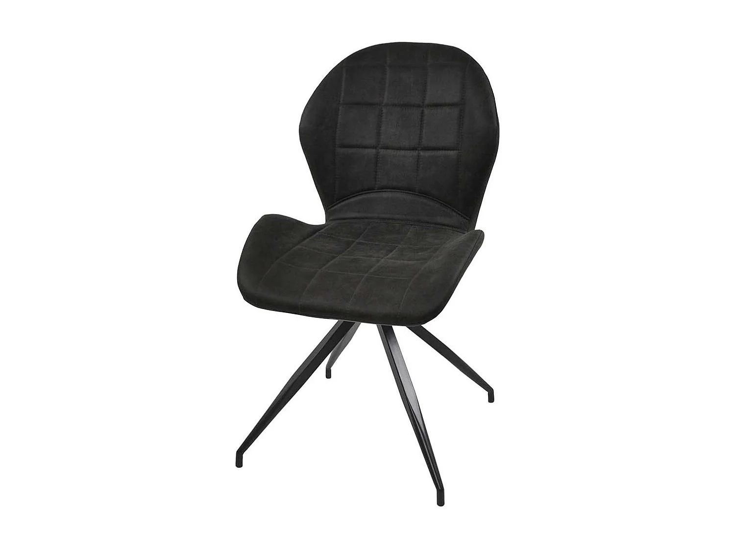 Esszimmerstühle in Dunkelgrau Microfaser Gestell aus Metall (2er Set)