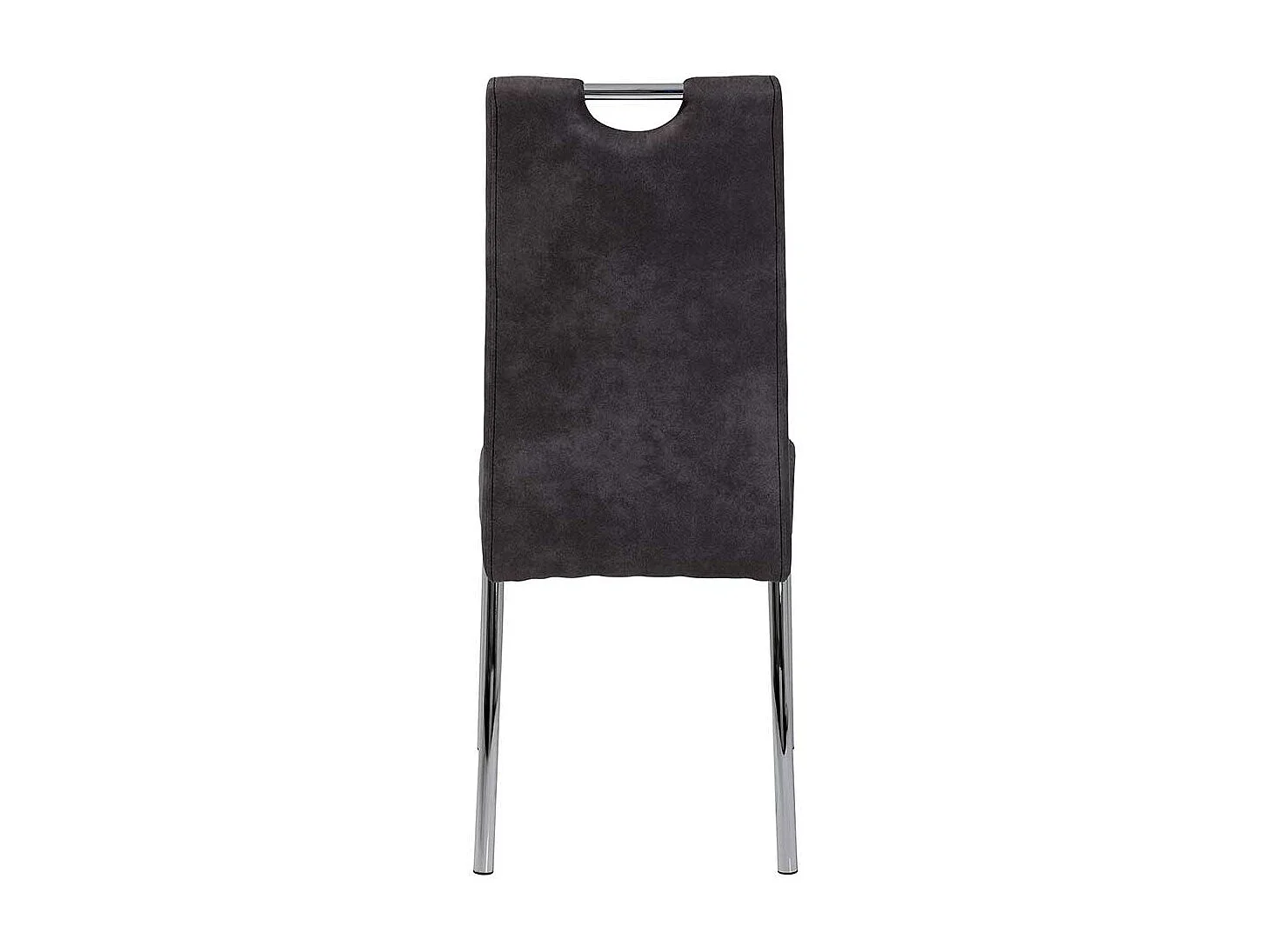 Hochlehner in Anthrazit Microfaser verchromtem Metallgestell (Set)