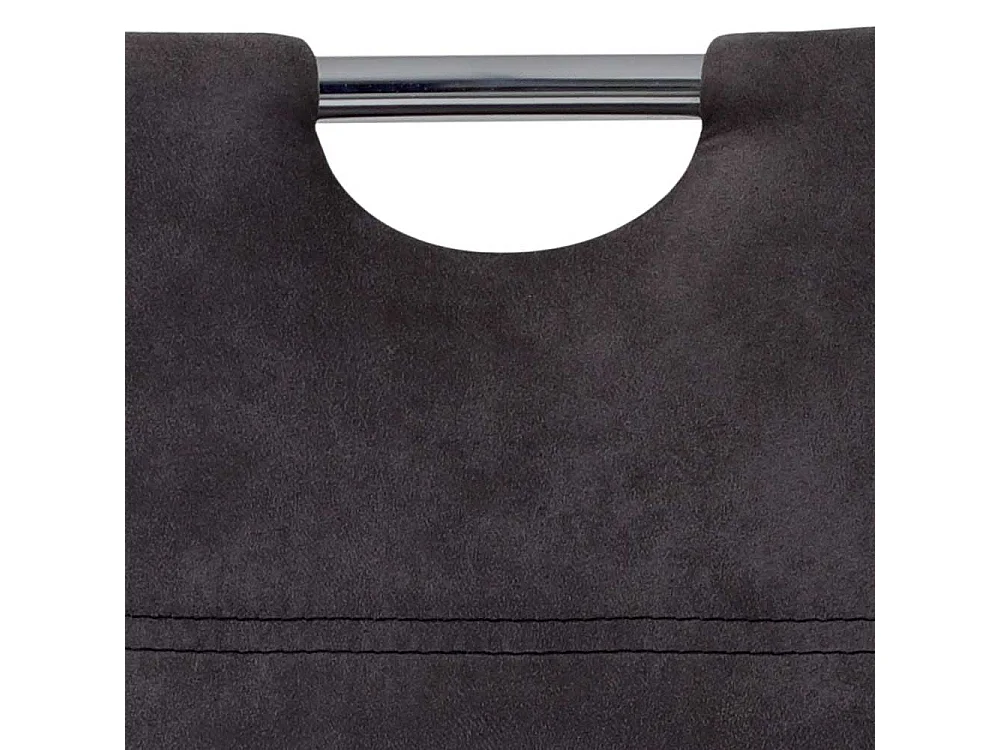 Hochlehner in Anthrazit Microfaser verchromtem Metallgestell (Set)