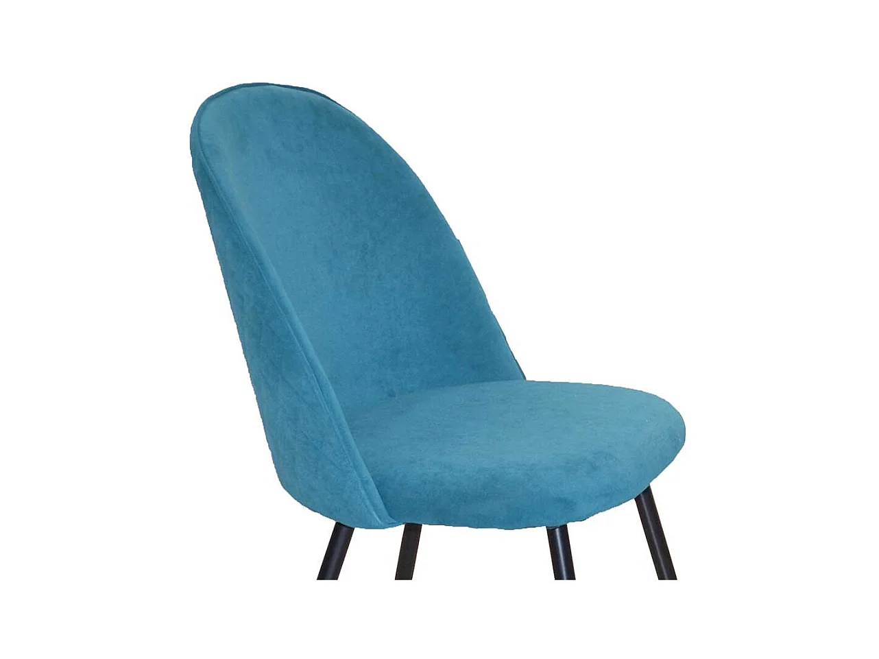 Polsterstuhl Set in Petrol und Schwarz Samt und Metall (4er Set)
