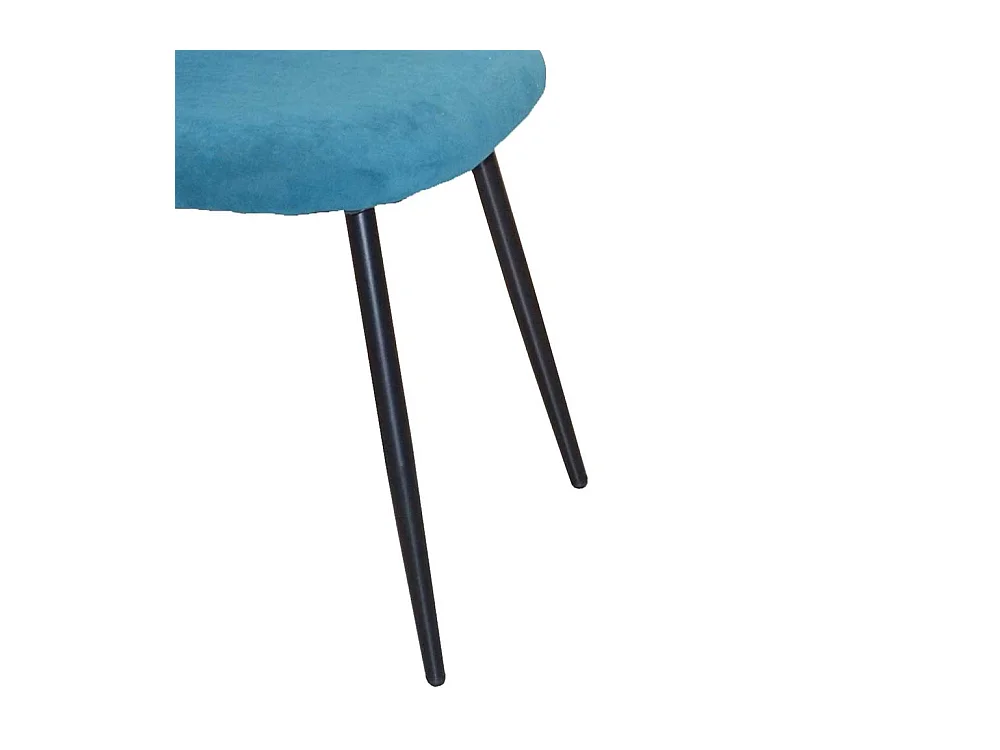 Polsterstuhl Set in Petrol und Schwarz Samt und Metall (4er Set)