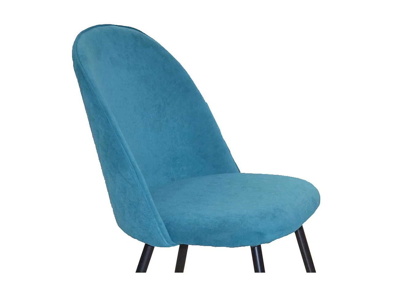 Polsterstuhl Set in Petrol und Schwarz Samt und Metall (4er Set)