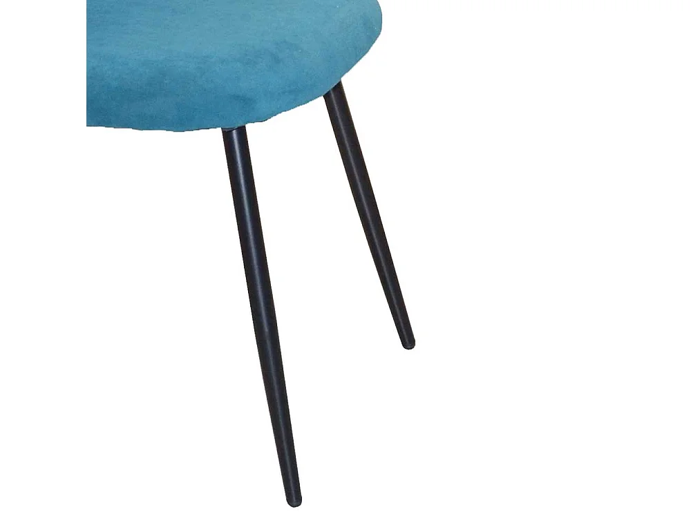 Polsterstuhl Set in Petrol und Schwarz Samt und Metall (4er Set)