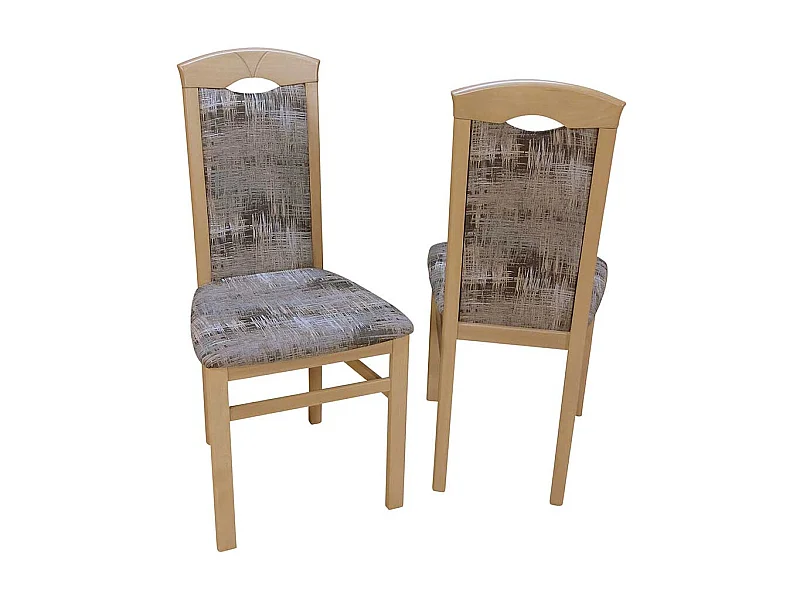 Esstischstuhl aus Massivholz Webstoff Bunt (2er Set)