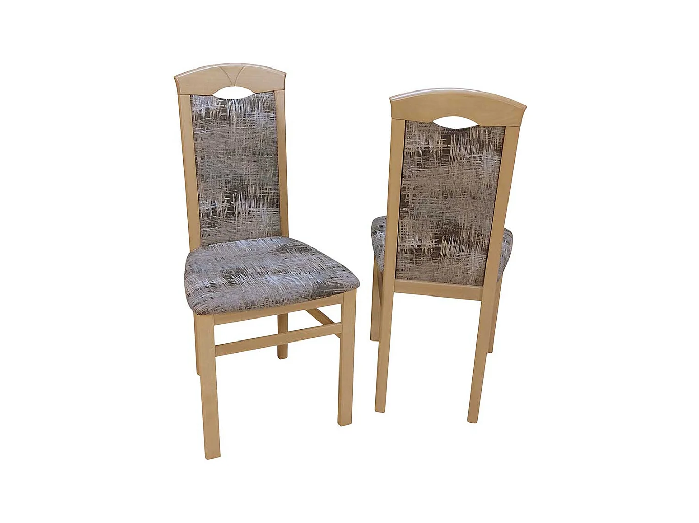 Esstischstuhl aus Massivholz Webstoff Bunt (2er Set)