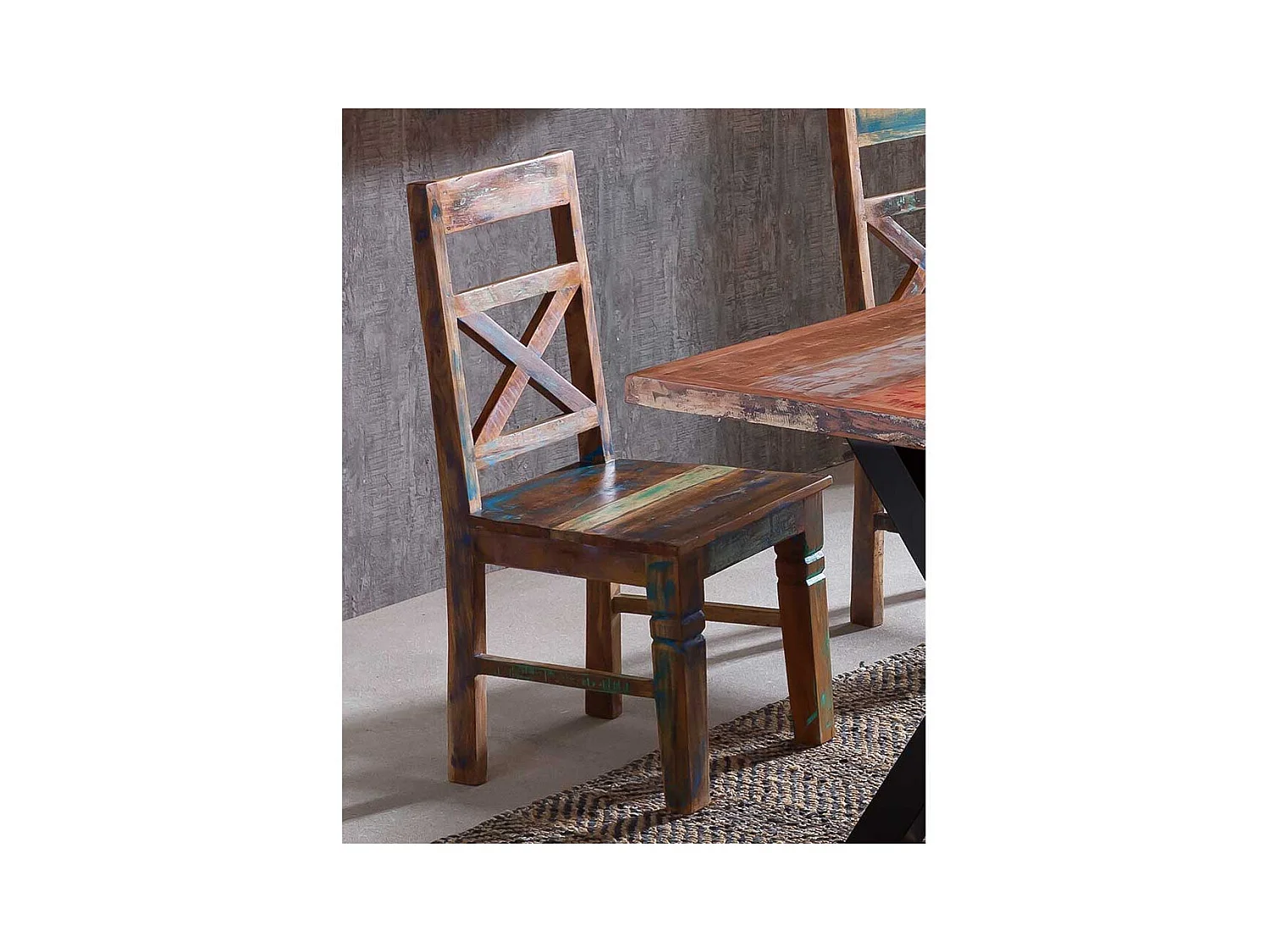 Küchenstuhl Set in Bunt Shabby Chic (2er Set)