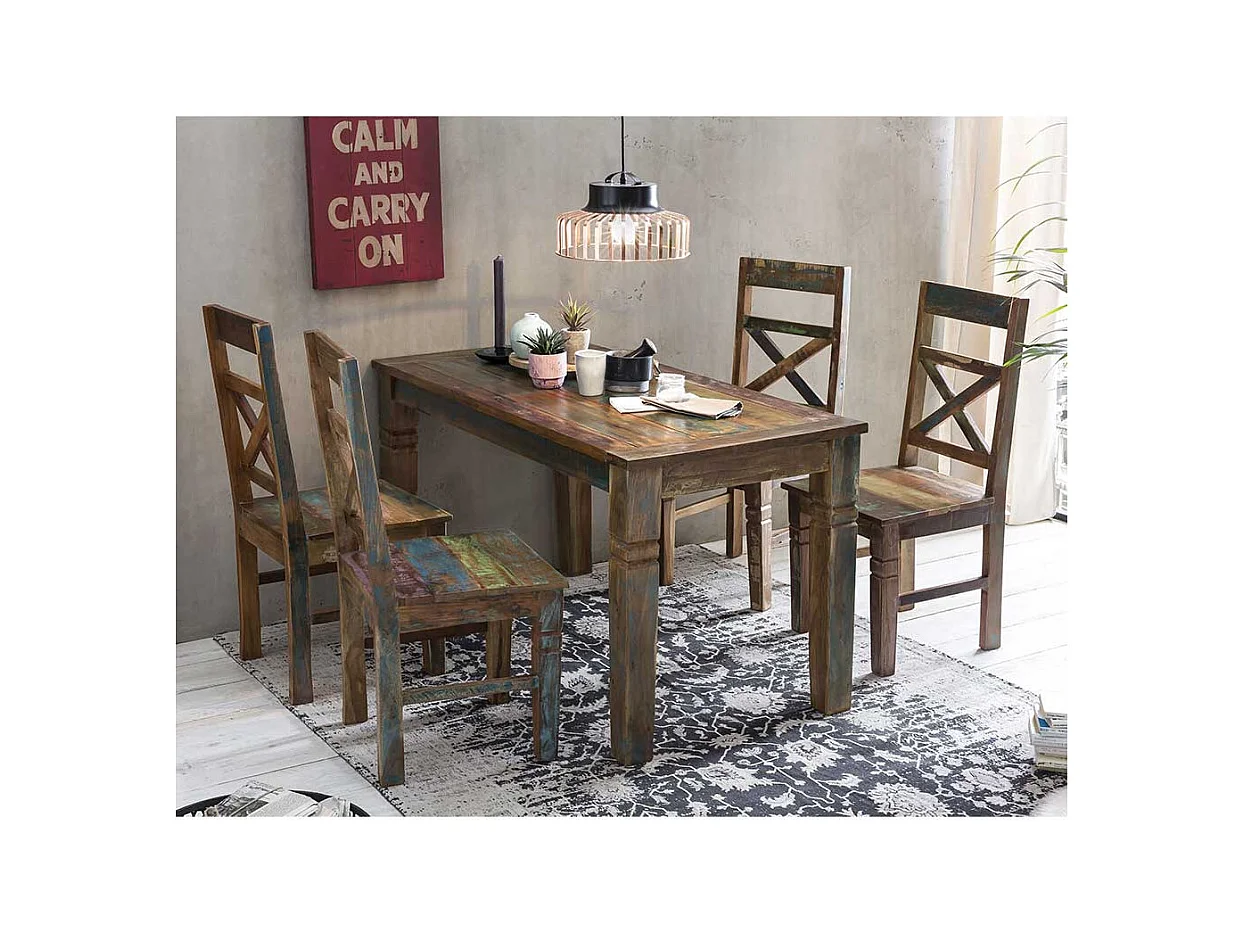Küchenstuhl Set in Bunt Shabby Chic (2er Set)