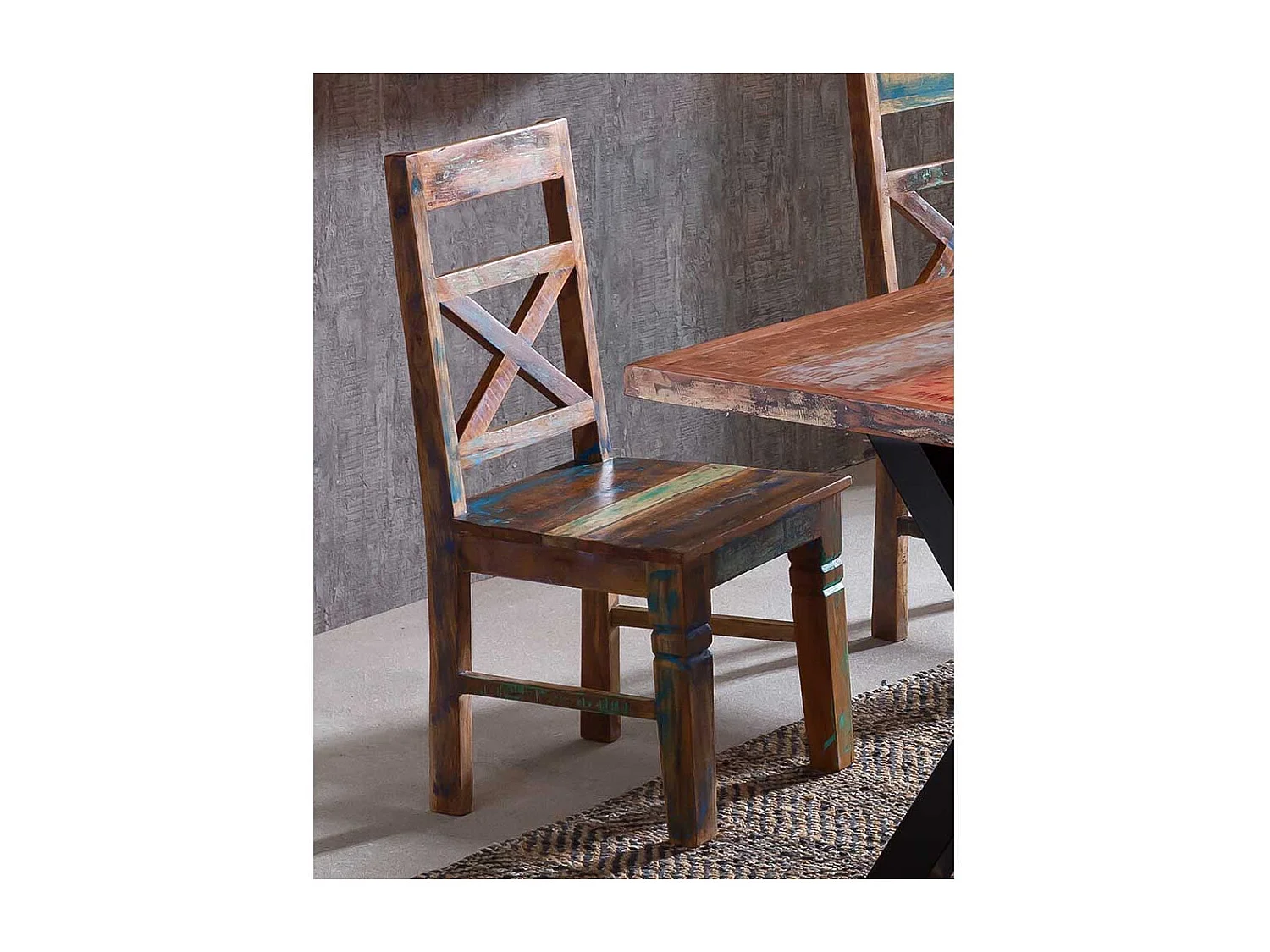 Küchenstuhl Set in Bunt Shabby Chic (2er Set)