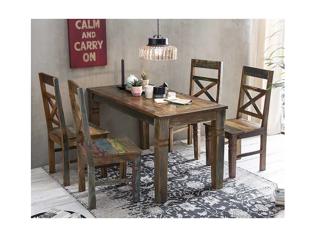 Küchenstuhl Set in Bunt Shabby Chic (2er Set)