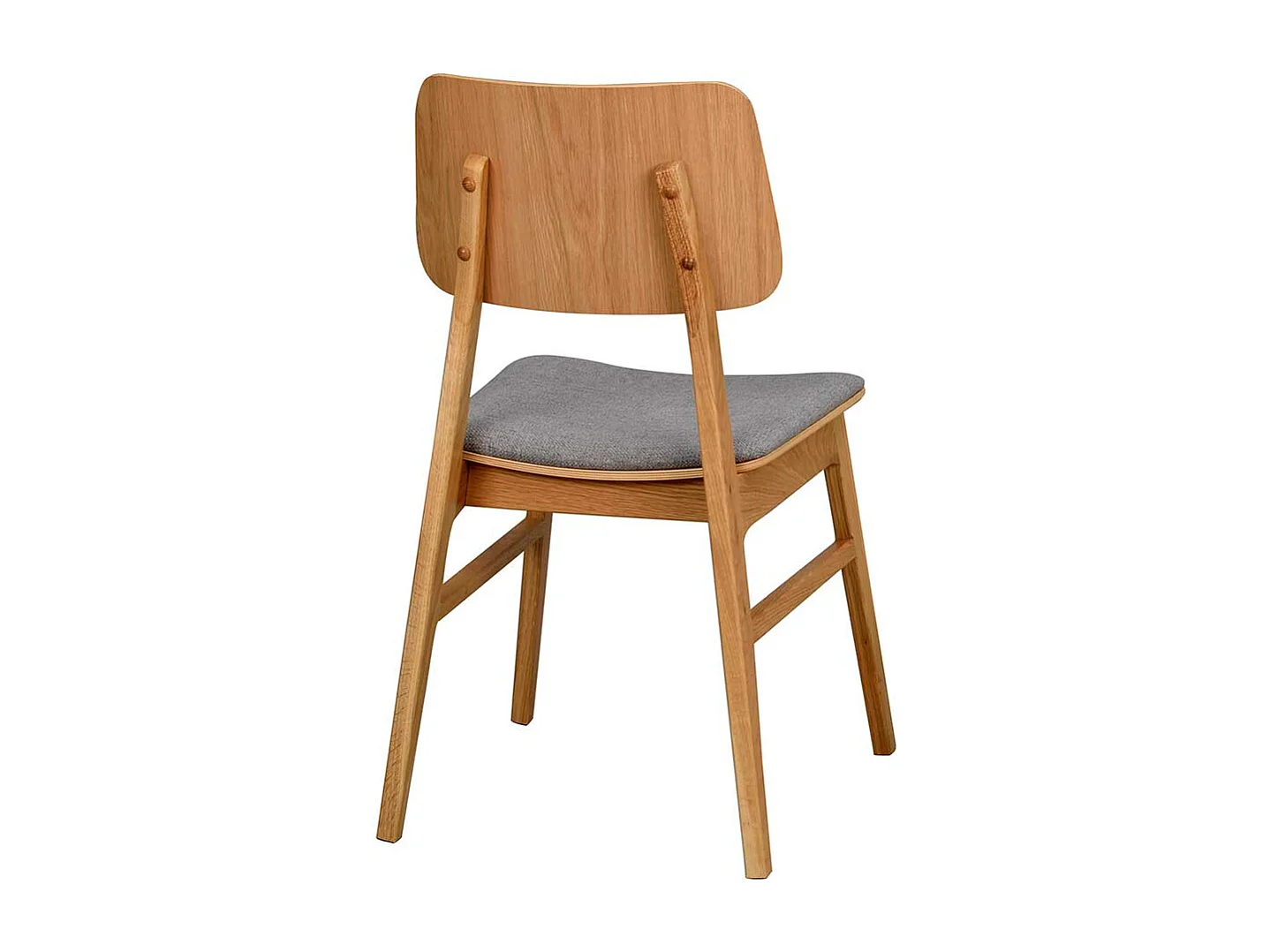 Massivholzstuhl Set aus Eiche Massivholz Webstoff in hell Grau (2er Set)