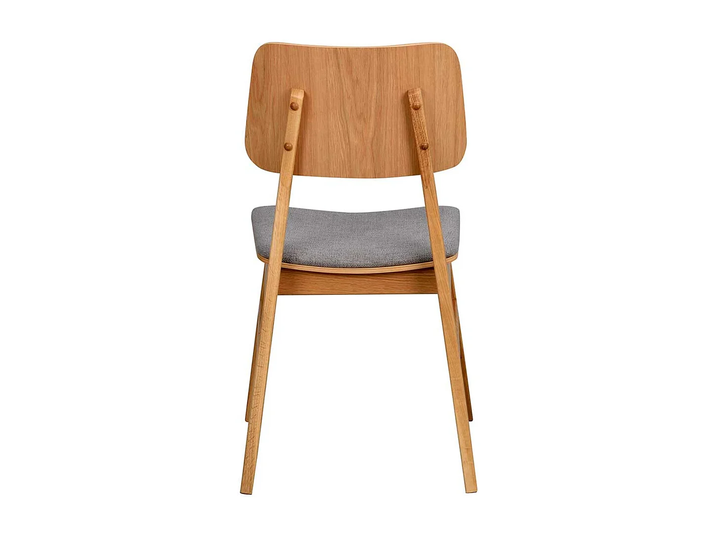 Massivholzstuhl Set aus Eiche Massivholz Webstoff in hell Grau (2er Set)