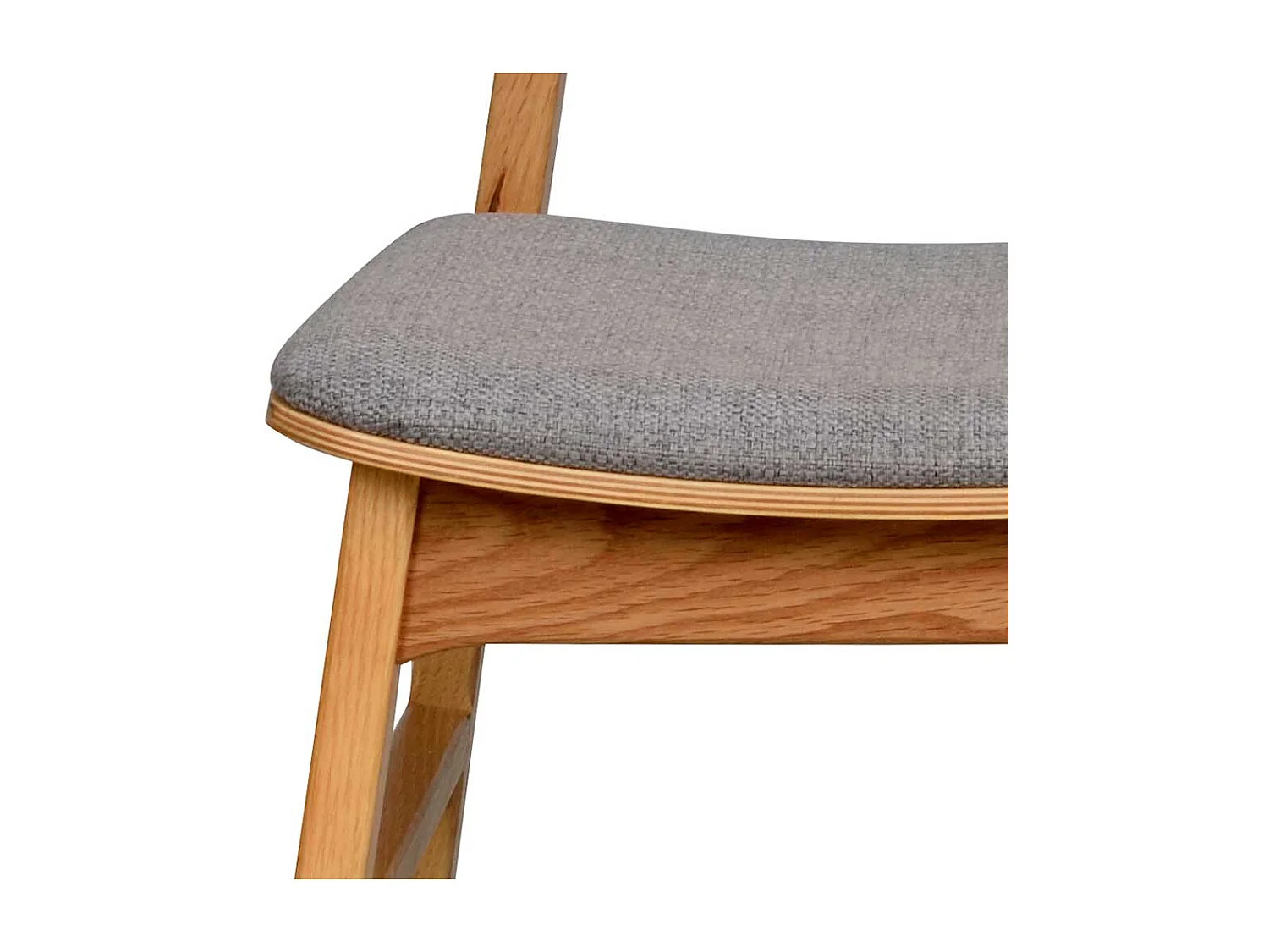 Massivholzstuhl Set aus Eiche Massivholz Webstoff in hell Grau (2er Set)