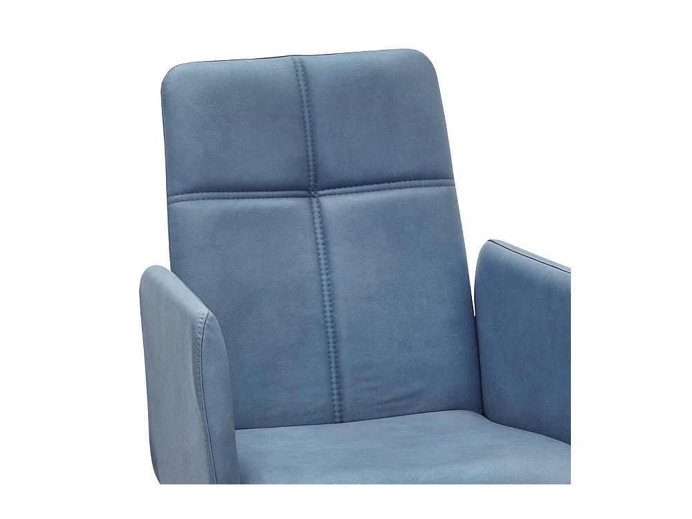 Armlehnstuhl Esstischstuhl in Hellblau mit Gestell aus Massivholz