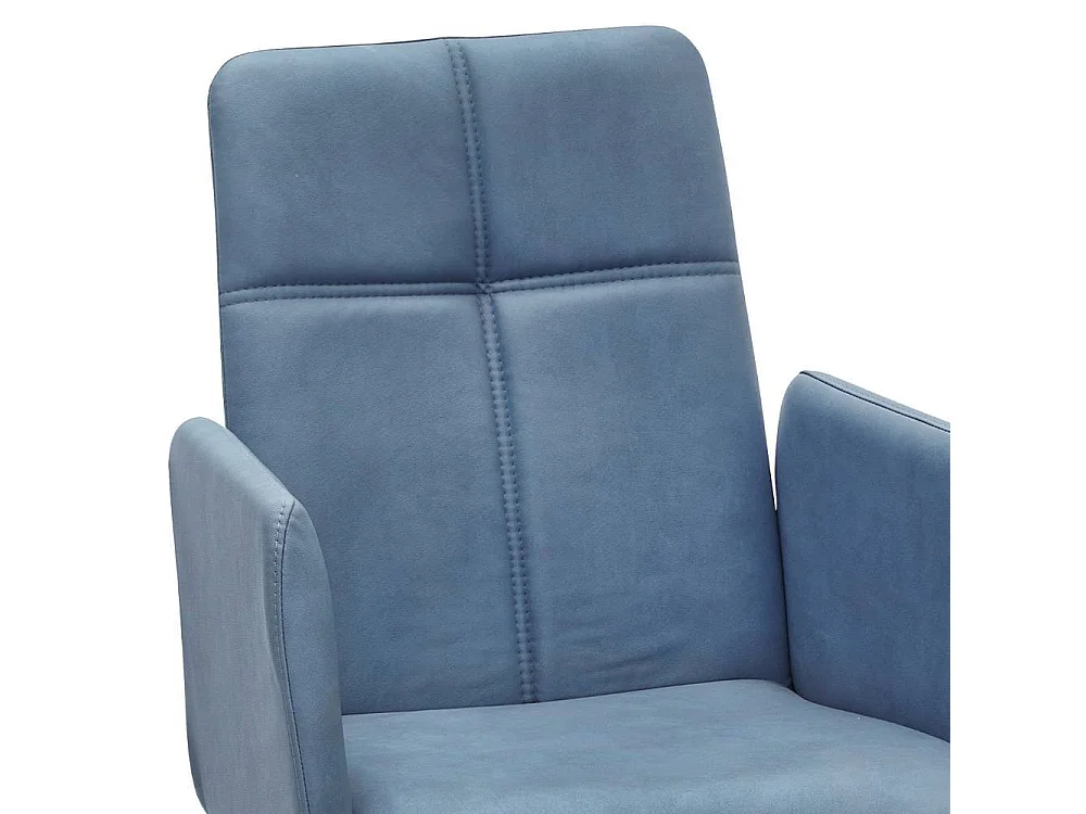 Armlehnstuhl Esstischstuhl in Hellblau mit Gestell aus Massivholz