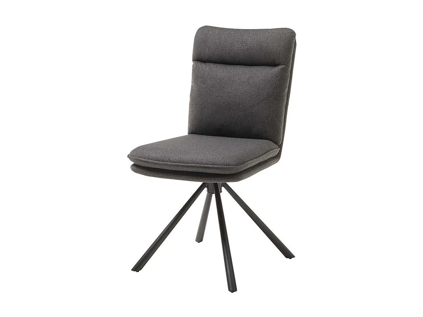 Esstisch Stühle in Grau Webstoff Gestell aus Metall (2er Set)