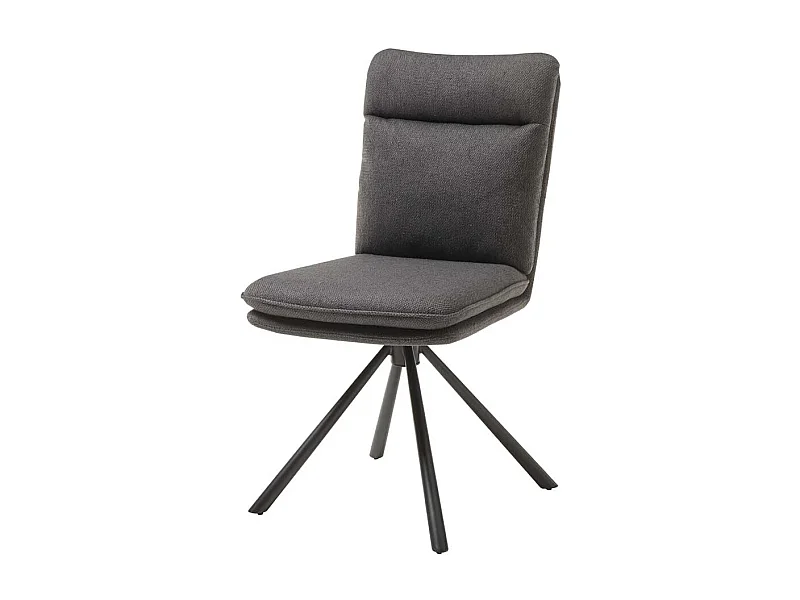 Esstisch Stühle in Grau Webstoff Gestell aus Metall (2er Set)