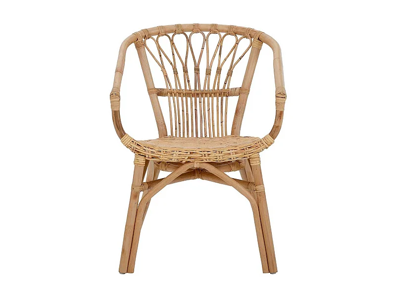 Esszimmerstühle aus Rattan Beige Armlehnen (2er Set)