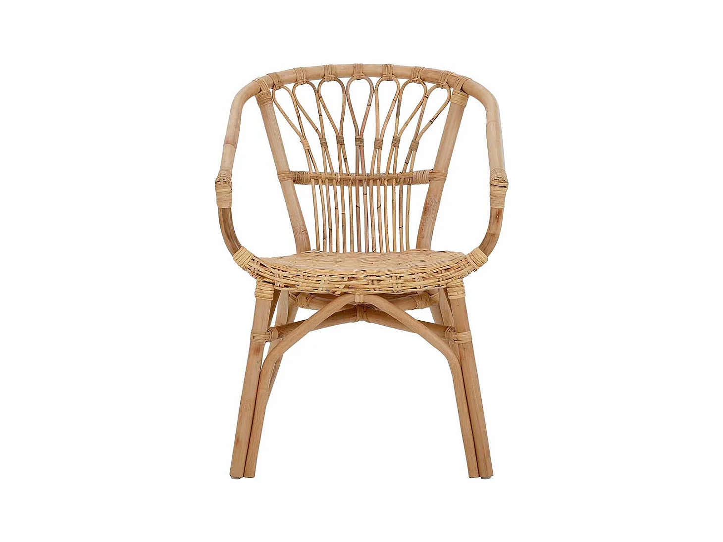 Esszimmerstühle aus Rattan Beige Armlehnen (2er Set)