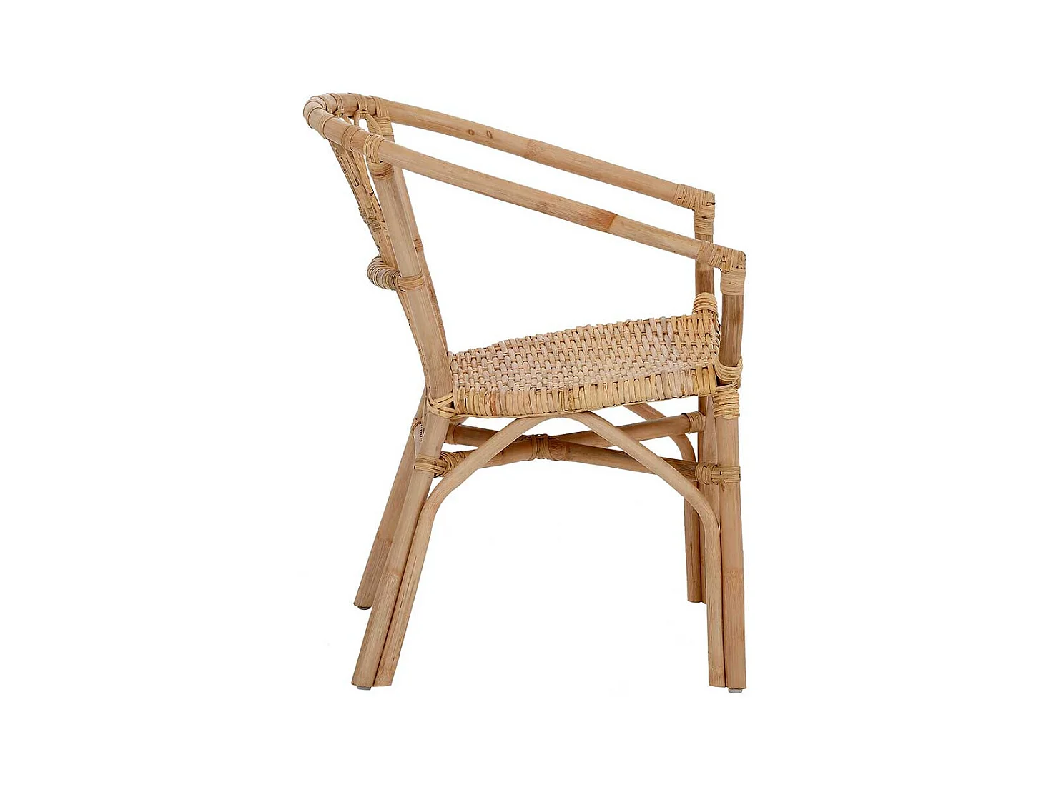 Esszimmerstühle aus Rattan Beige Armlehnen (2er Set)