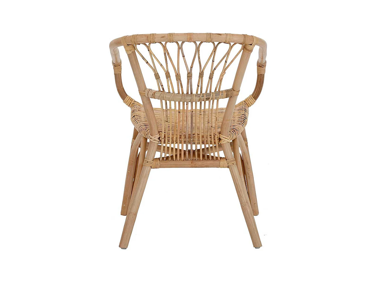 Esszimmerstühle aus Rattan Beige Armlehnen (2er Set)