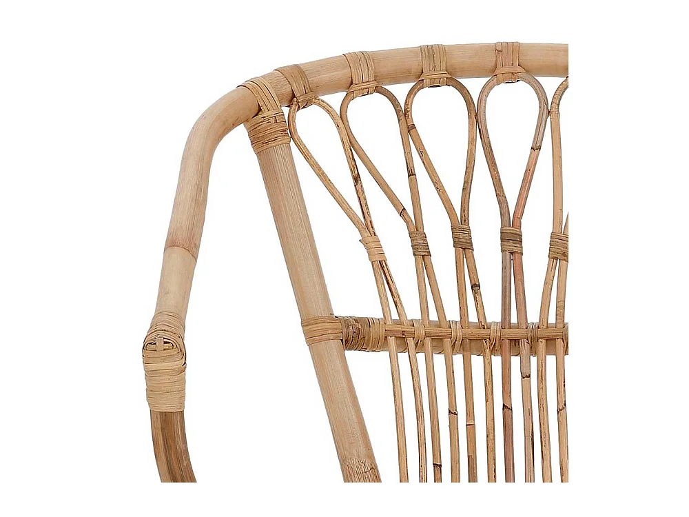 Esszimmerstühle aus Rattan Beige Armlehnen (2er Set)