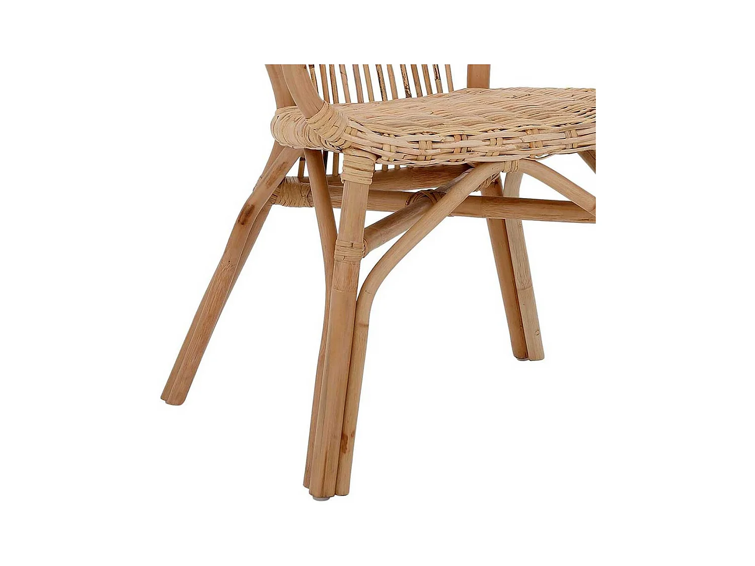 Esszimmerstühle aus Rattan Beige Armlehnen (2er Set)