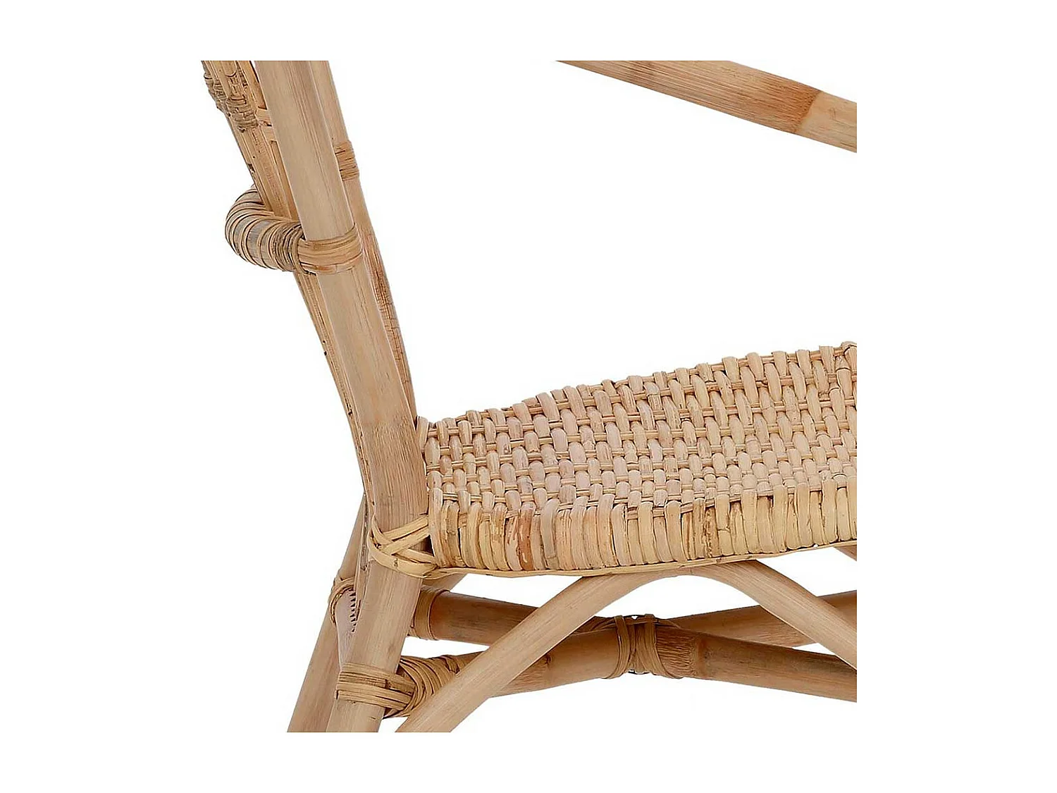 Esszimmerstühle aus Rattan Beige Armlehnen (2er Set)