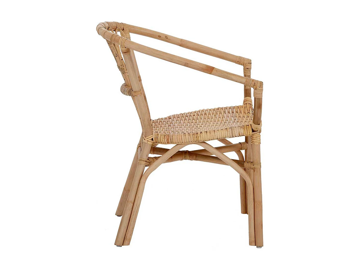 Esszimmerstühle aus Rattan Beige Armlehnen (2er Set)