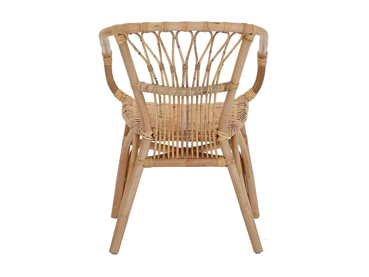 Esszimmerstühle aus Rattan Beige Armlehnen (2er Set)