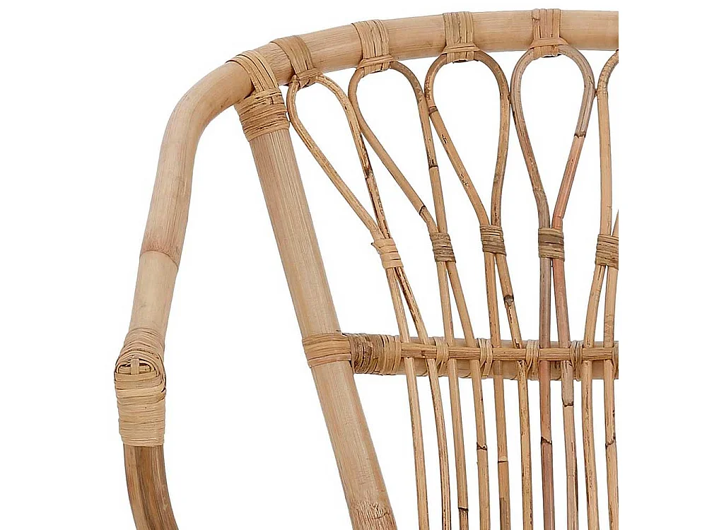 Esszimmerstühle aus Rattan Beige Armlehnen (2er Set)