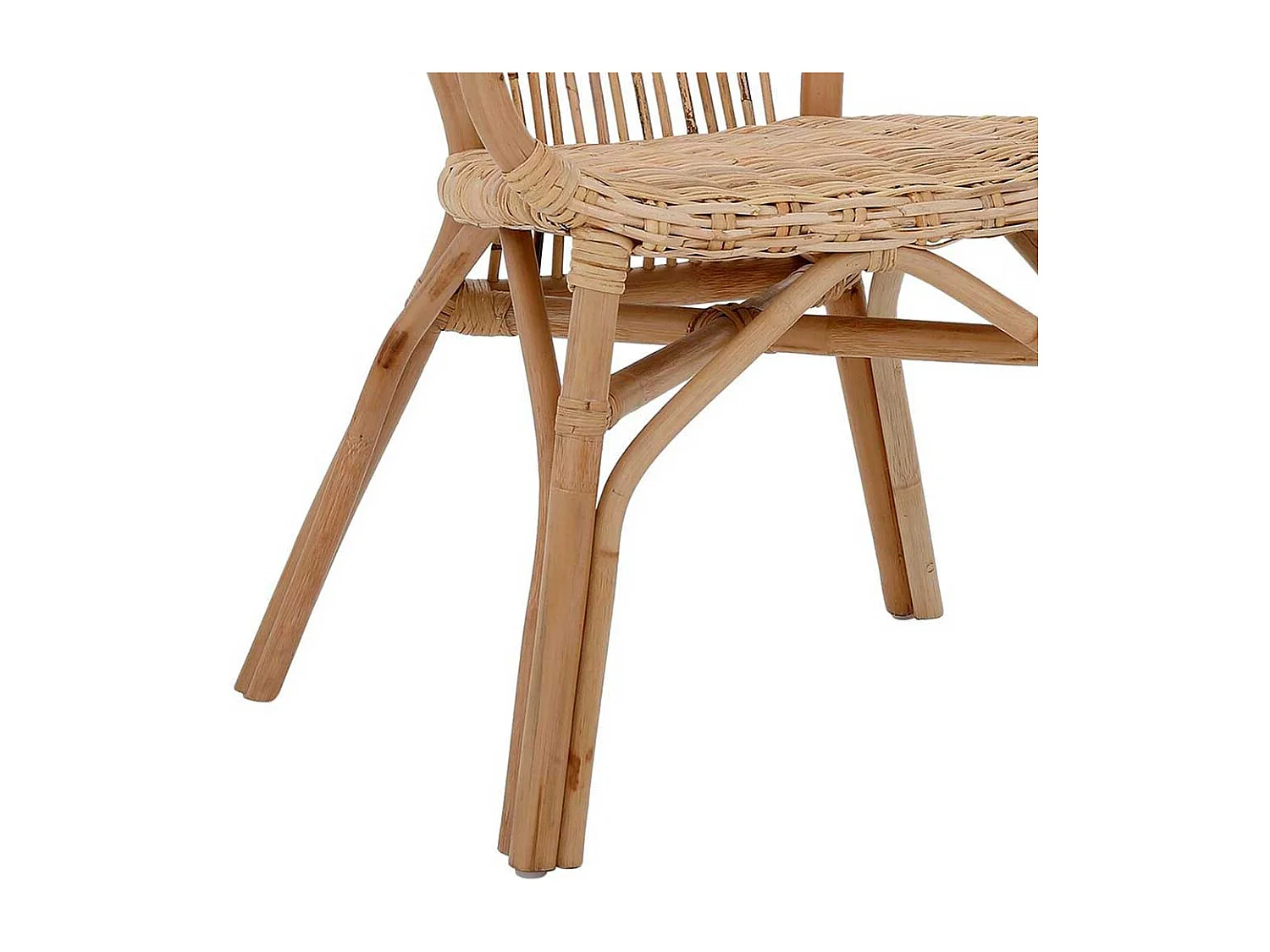 Esszimmerstühle aus Rattan Beige Armlehnen (2er Set)