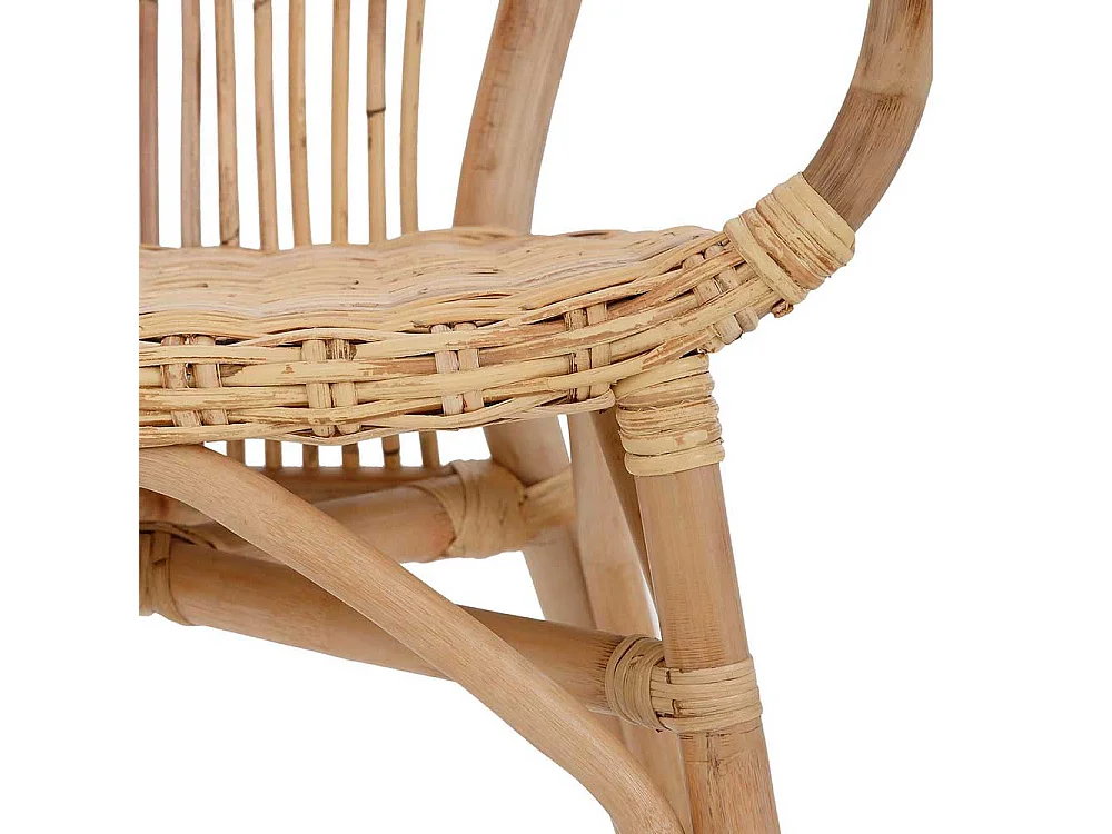 Esszimmerstühle aus Rattan Beige Armlehnen (2er Set)