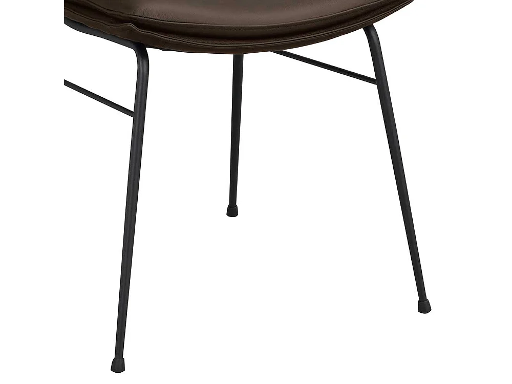 Esszimmer Stühle in Leder Braun Gestell aus Metall (2er Set)