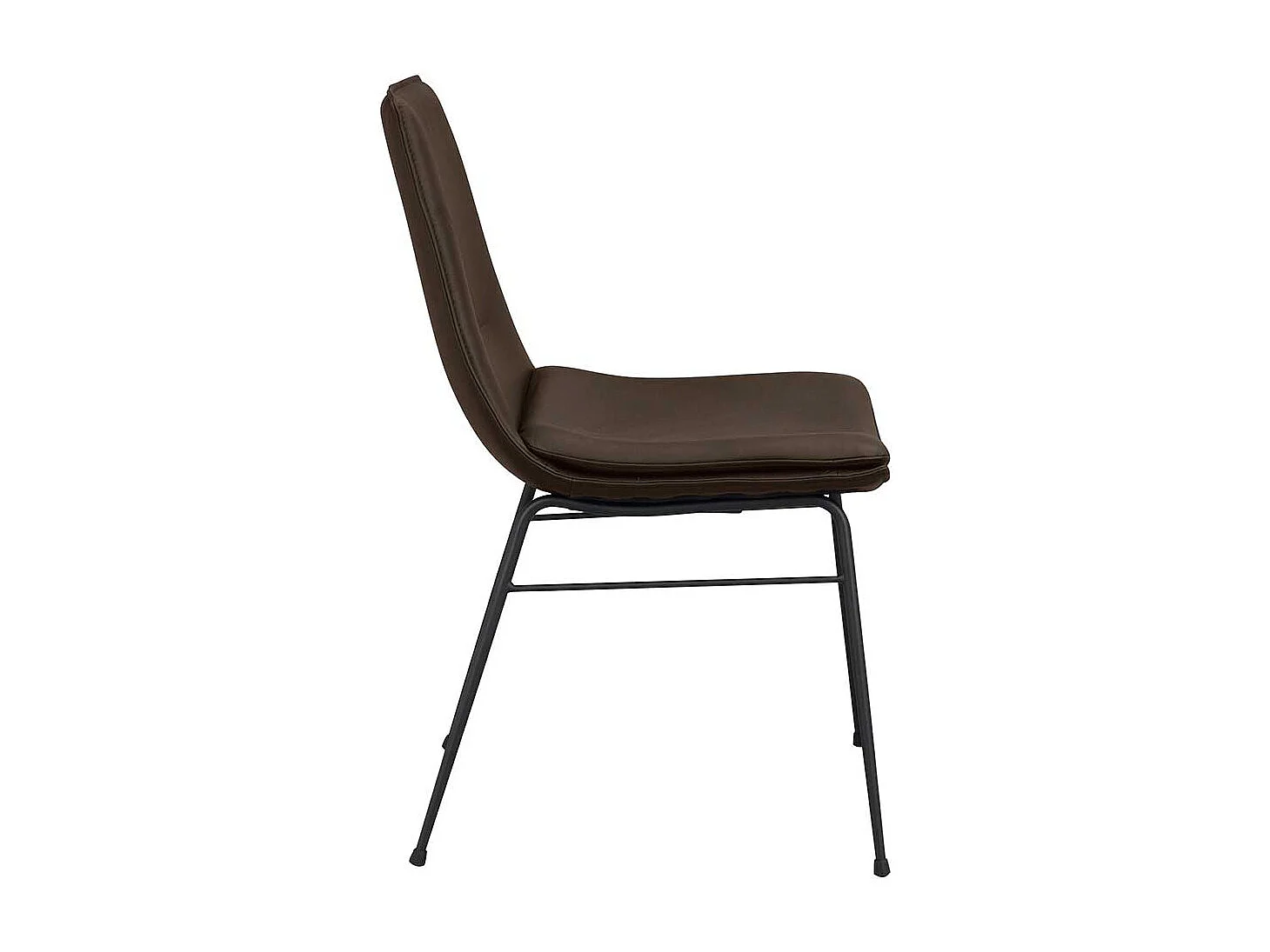 Esszimmer Stühle in Leder Braun Gestell aus Metall (2er Set)