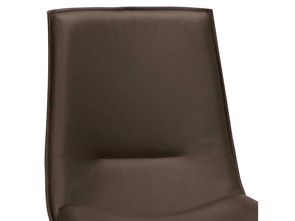 Esszimmer Stühle in Leder Braun Gestell aus Metall (2er Set)