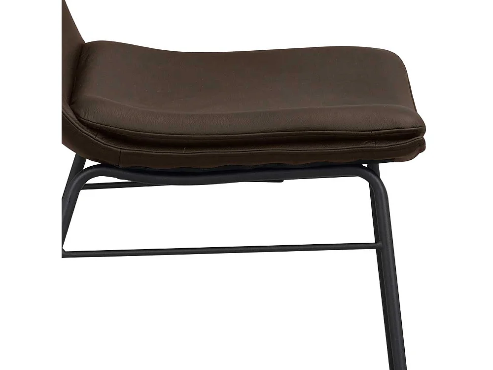 Esszimmer Stühle in Leder Braun Gestell aus Metall (2er Set)