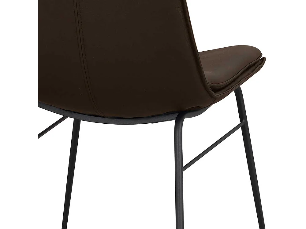 Esszimmer Stühle in Leder Braun Gestell aus Metall (2er Set)