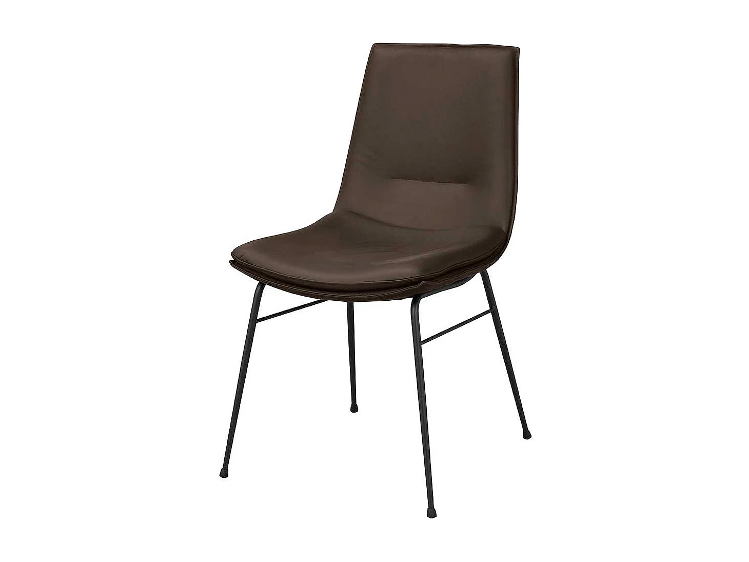 Esszimmer Stühle in Leder Braun Gestell aus Metall (2er Set)