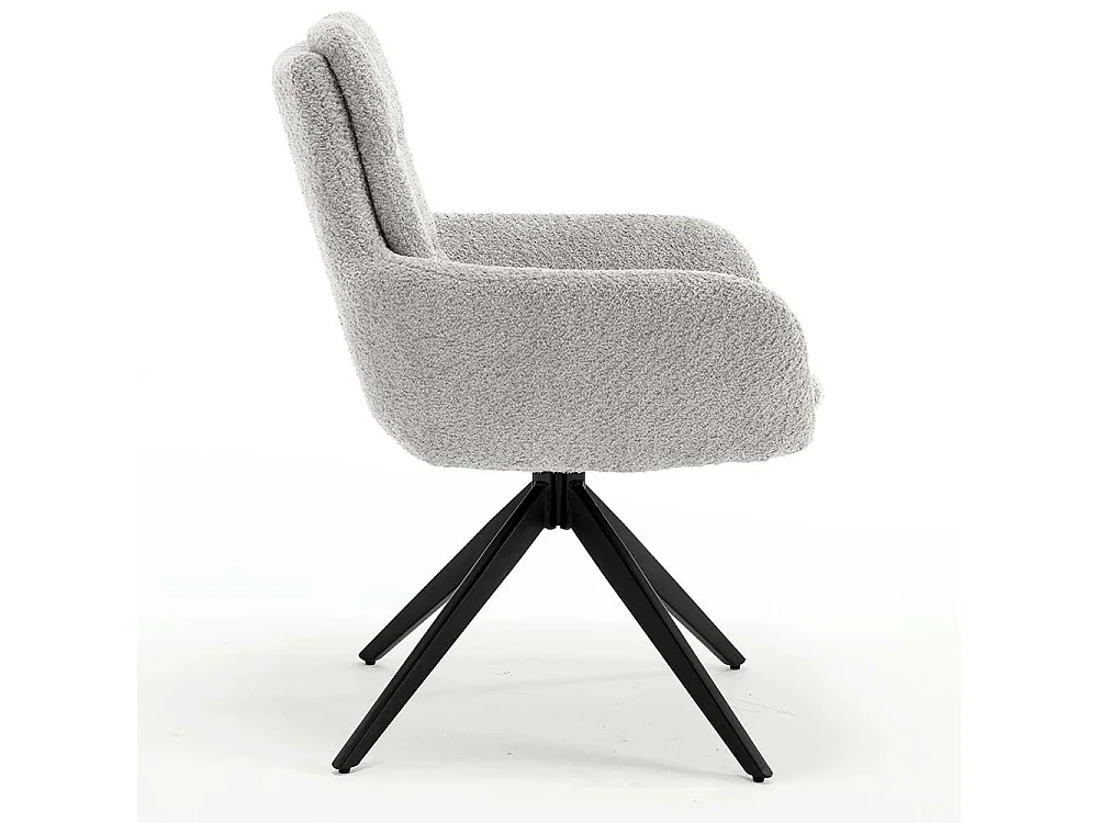 Graue Stühle mit Armlehnen Gestell drehbar 63 cm breit (2er Set)