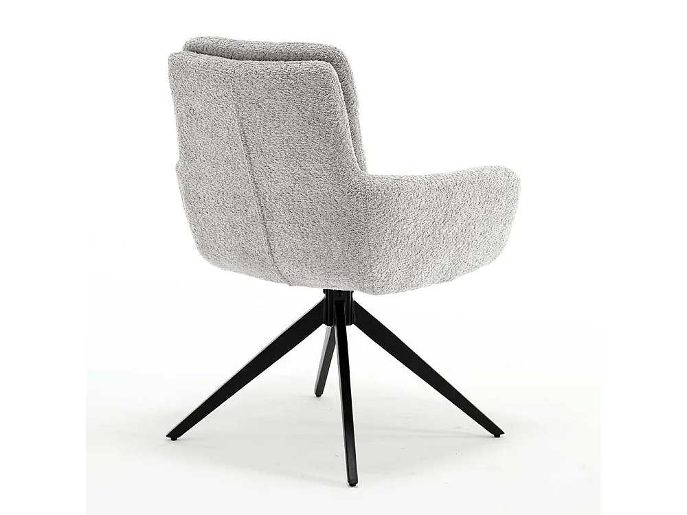 Graue Stühle mit Armlehnen Gestell drehbar 63 cm breit (2er Set)