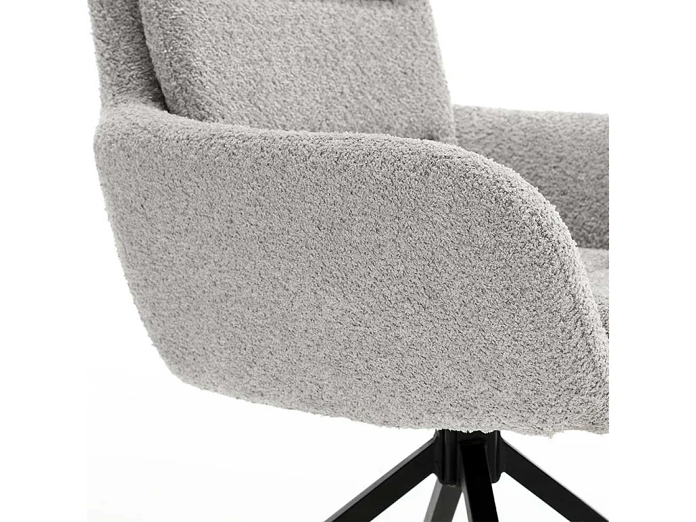 Graue Stühle mit Armlehnen Gestell drehbar 63 cm breit (2er Set)